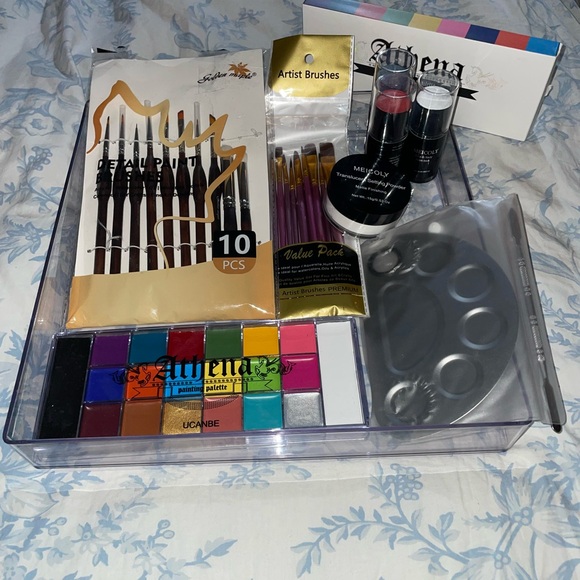 Bundle of Face Painting Sets and 2 sets of Brushes with 3 Paint Sticks - Picture 2 of 16